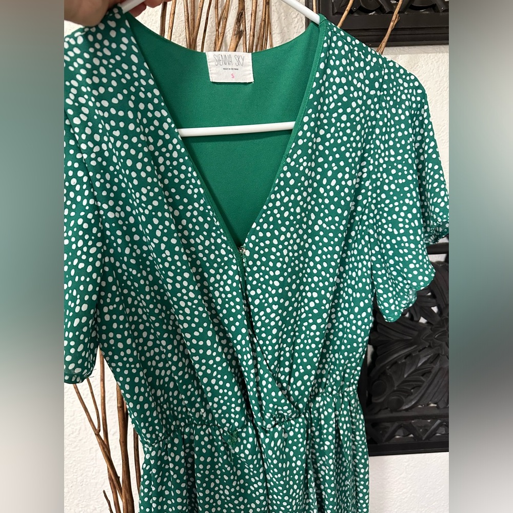 Polka dot Green Dress
